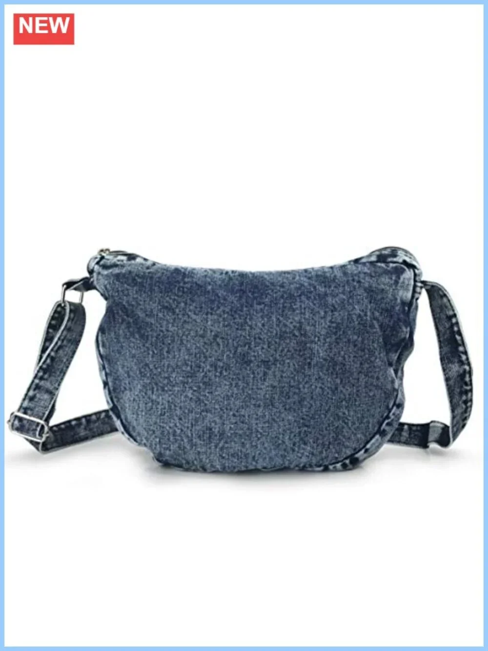 Denim Hobo Crossbody Bag Women's Shoulder Bag with Adjustable Strap